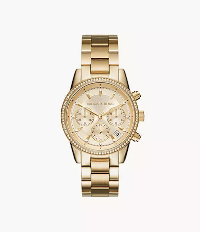 Michael Kors Ritz Chronograph Gold-Tone Stainless Steel Watch
