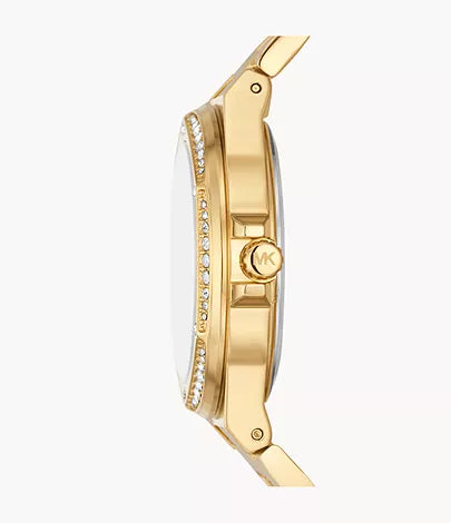 Michael Kors Lennox Three-Hand Gold-Tone Stainless Steel Watch