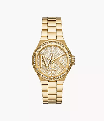 Michael Kors Lennox Three-Hand Gold-Tone Stainless Steel Watch