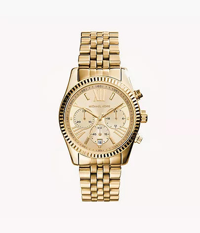 Michael Kors Lexington Chronograph Gold-Tone Stainless Steel Watch