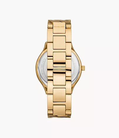 Michael Kors Runway Three-Hand Gold-Tone Stainless Steel Watch
