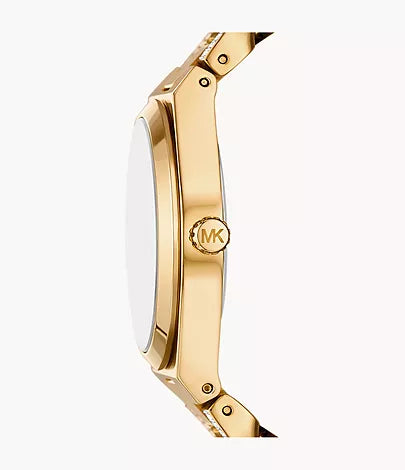 Michael Kors Lennox Three-Hand Gold-Tone Stainless Steel Watch
