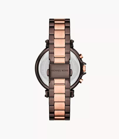 Michael Kors Maren Chronograph Chocolate and Rose Gold-Tone Stainless Steel Watch