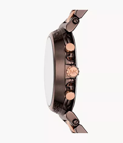 Michael Kors Maren Chronograph Chocolate and Rose Gold-Tone Stainless Steel Watch