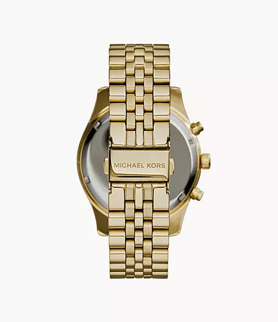 Michael Kors Men's Gold-Tone Black Dial Lexington Watch