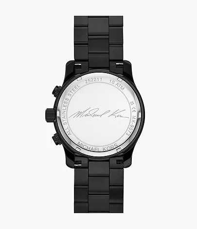Michael Kors Runway Chronograph Black Stainless Steel Watch