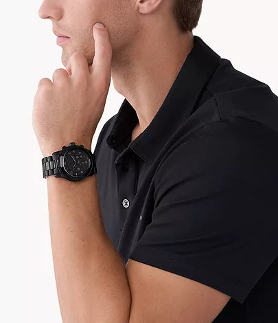 Michael Kors Runway Chronograph Black Stainless Steel Watch