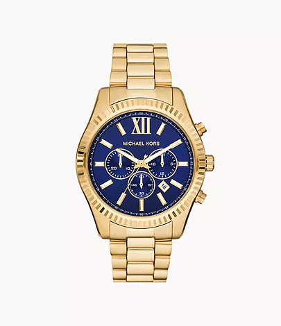 Michael Kors Lexington Chronograph Gold-Tone Stainless Steel Watch