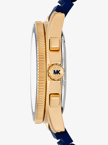 Michael Kors Oversized Maritime Gold-Tone and Silicone Watch