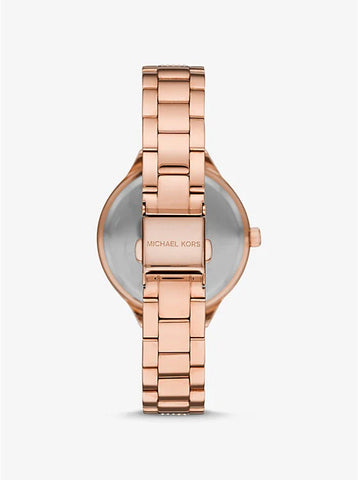 Michael Kors Mk3799 Pave Rose Gold Crystal Steel Watch