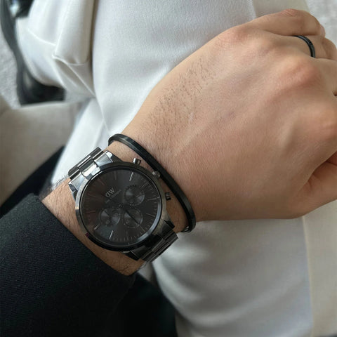 Daniel Wellington - Iconic Chronograph Watch Link Onyx B - Black
