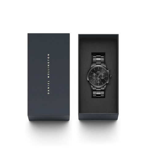 Daniel Wellington - Iconic Chronograph Watch Link Onyx B - Black