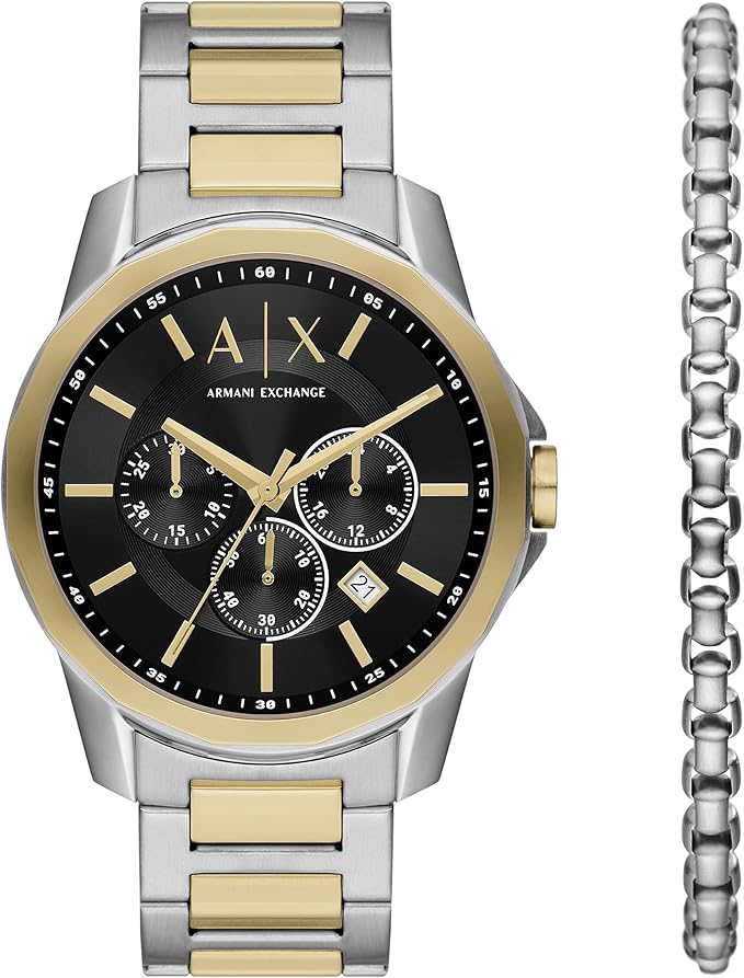 Armani Exchange Chronograph Dress Watch for Men with Stainless Steel, Silicone or Leather Band