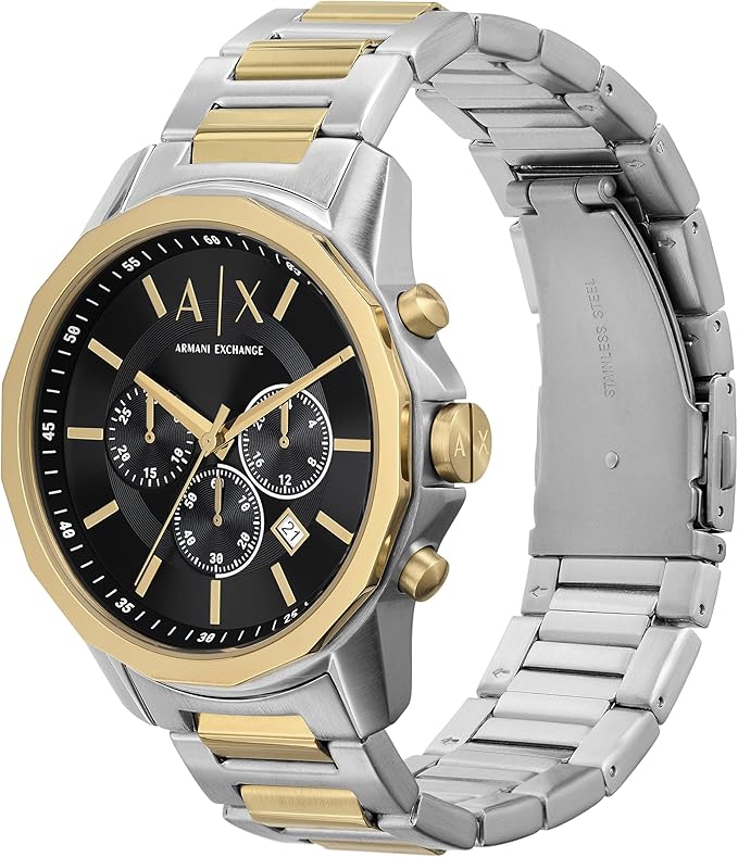 Armani Exchange Chronograph Dress Watch for Men with Stainless Steel, Silicone or Leather Band Alternate