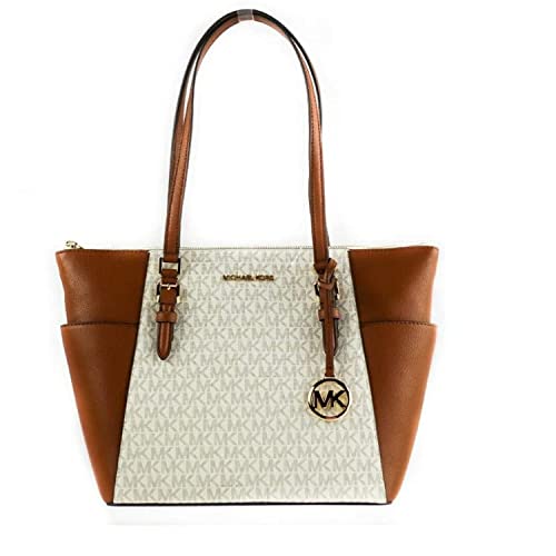 Michael Kors Charlotte Large Top Zip Tote, Vanilla, Large