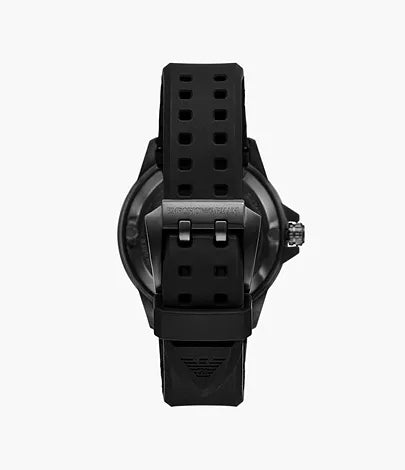 Emporio Armani Sea Explorer Automatic Black Silicone Watch Alternate
