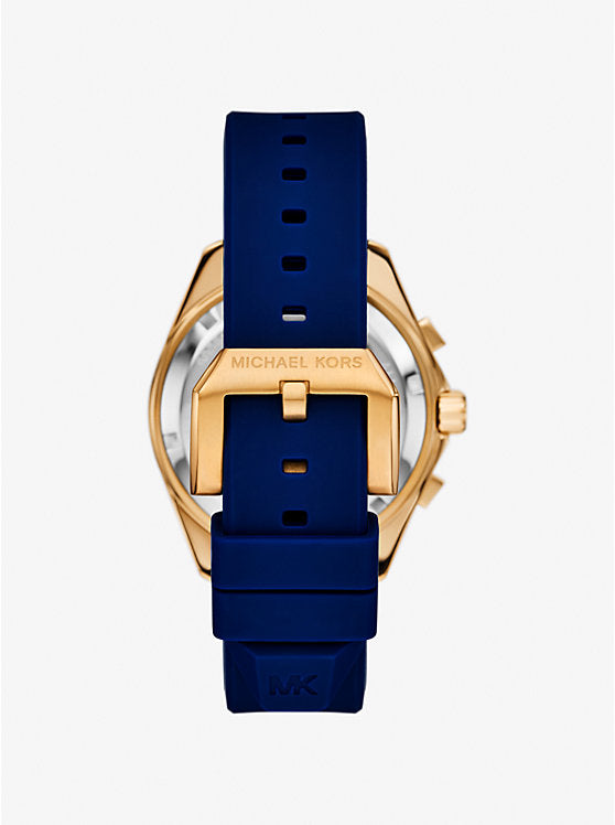 Michael Kors Oversized Maritime Gold-Tone and Silicone Watch thumbnail 3